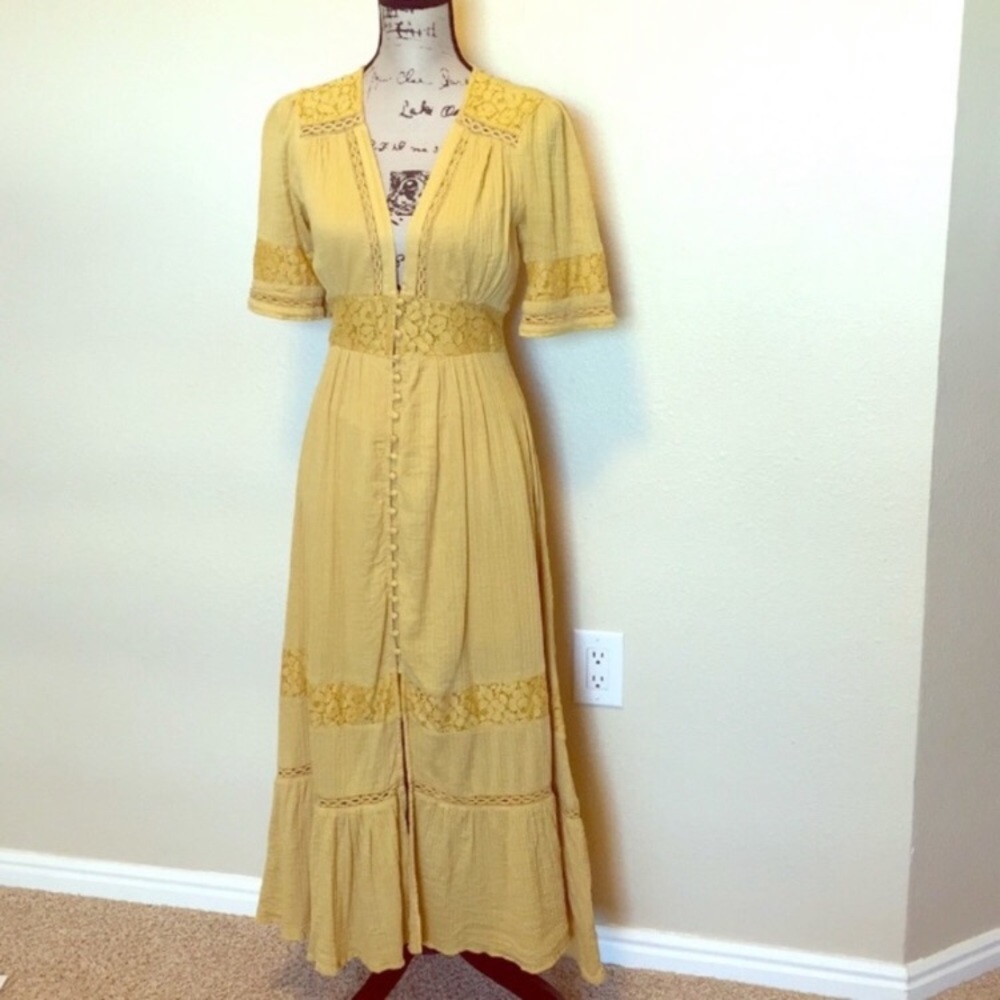 Free People Yellow Dress